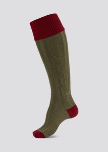 Alan Paine Men's Red & Olive Country Socks