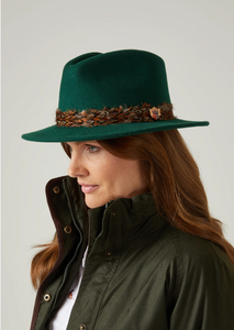 Alan Paine Richmond Felt Feather Band Hat - Bottle Green