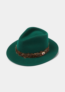 Alan Paine Richmond Felt Feather Band Hat - Bottle Green
