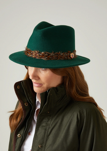 Alan Paine Richmond Felt Feather Band Hat - Bottle Green