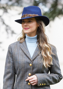 Alan Paine Richmond Felt Feather Band Hat - Blue