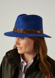 Alan Paine Richmond Felt Feather Band Hat - Blue