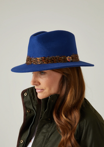 Alan Paine Richmond Felt Feather Band Hat - Blue