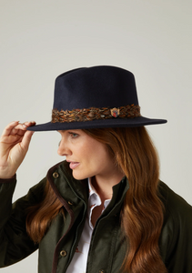 Alan Paine Richmond Felt Feather Band Hat - Navy
