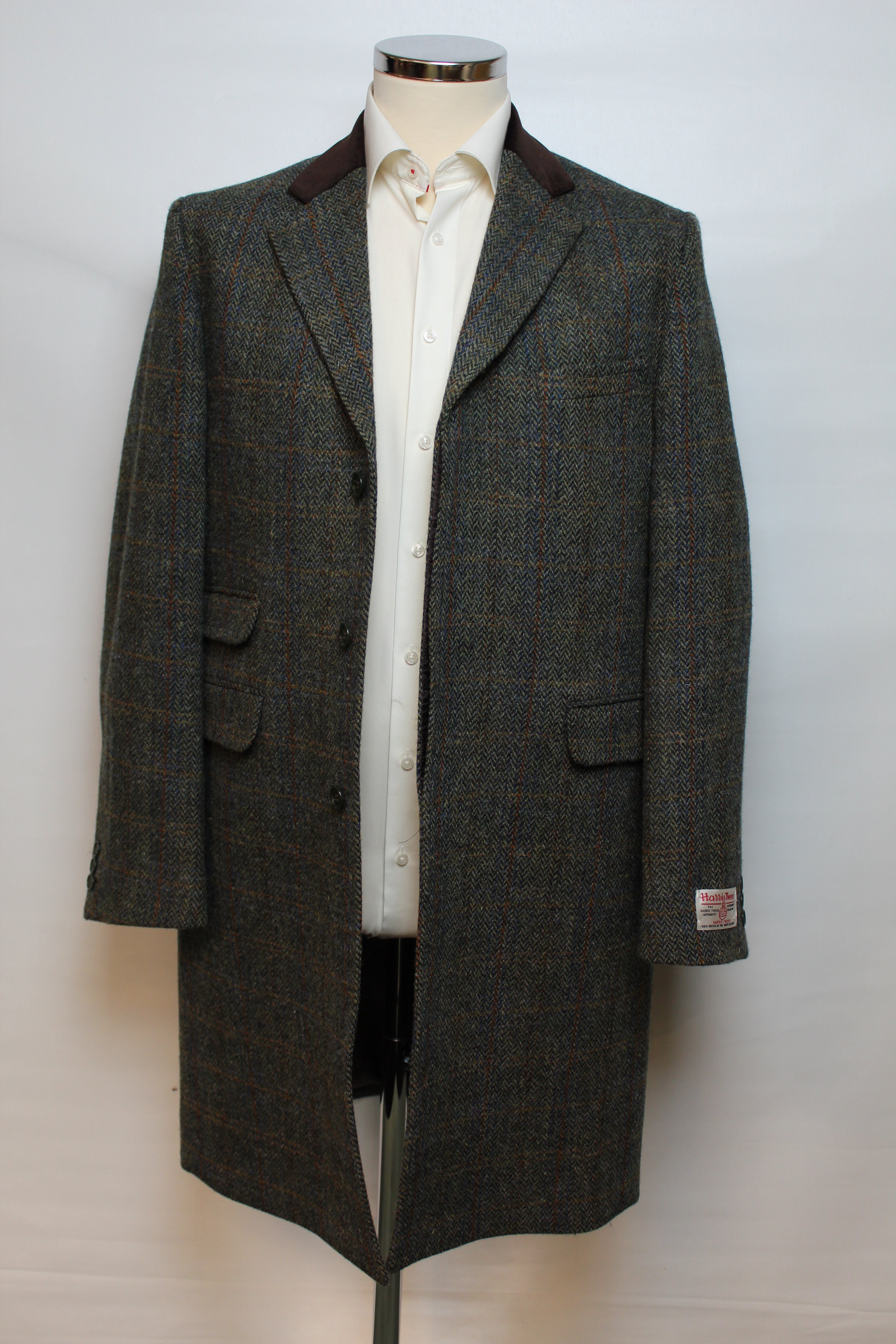 Bucktrout Green Multi Brown Check Chelsea Overcoat Shepherd