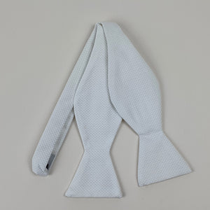 White Self Tie Bow-Tie (Marcella Finish)