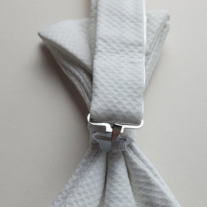 White Ready Tied Bow-Tie (Marcella Finish)
