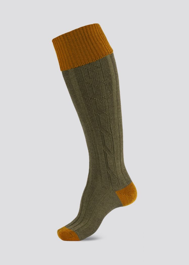 Alan Paine Men's Ochre & Olive Country Socks