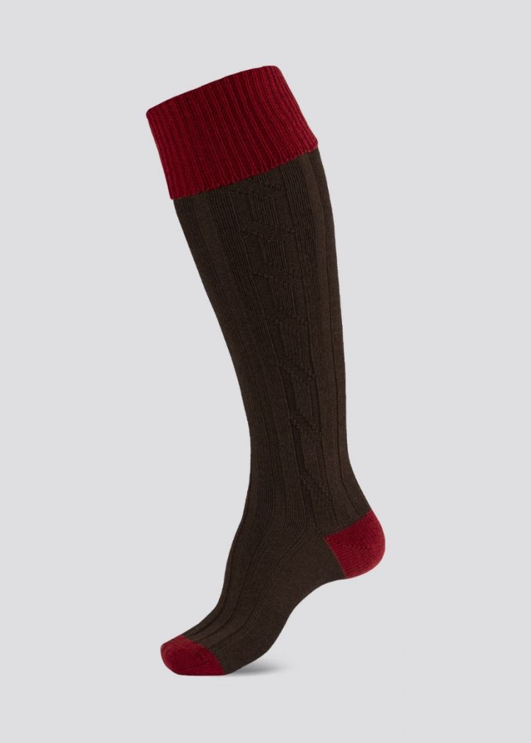 Alan Paine Men's Red & Brown Country Socks