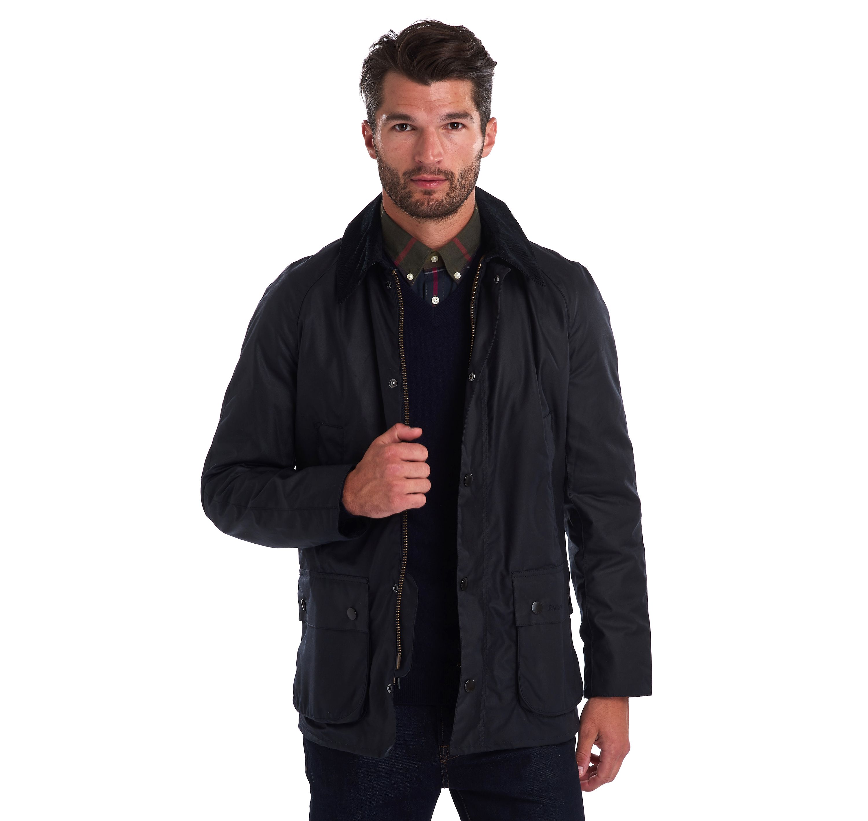 Barbour Navy Ashby Waxed Cotton Jacket