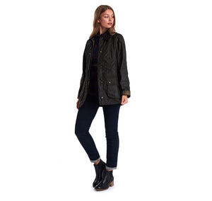Barbour Olive Beadnell Waxed Cotton Jacket (Ladies)