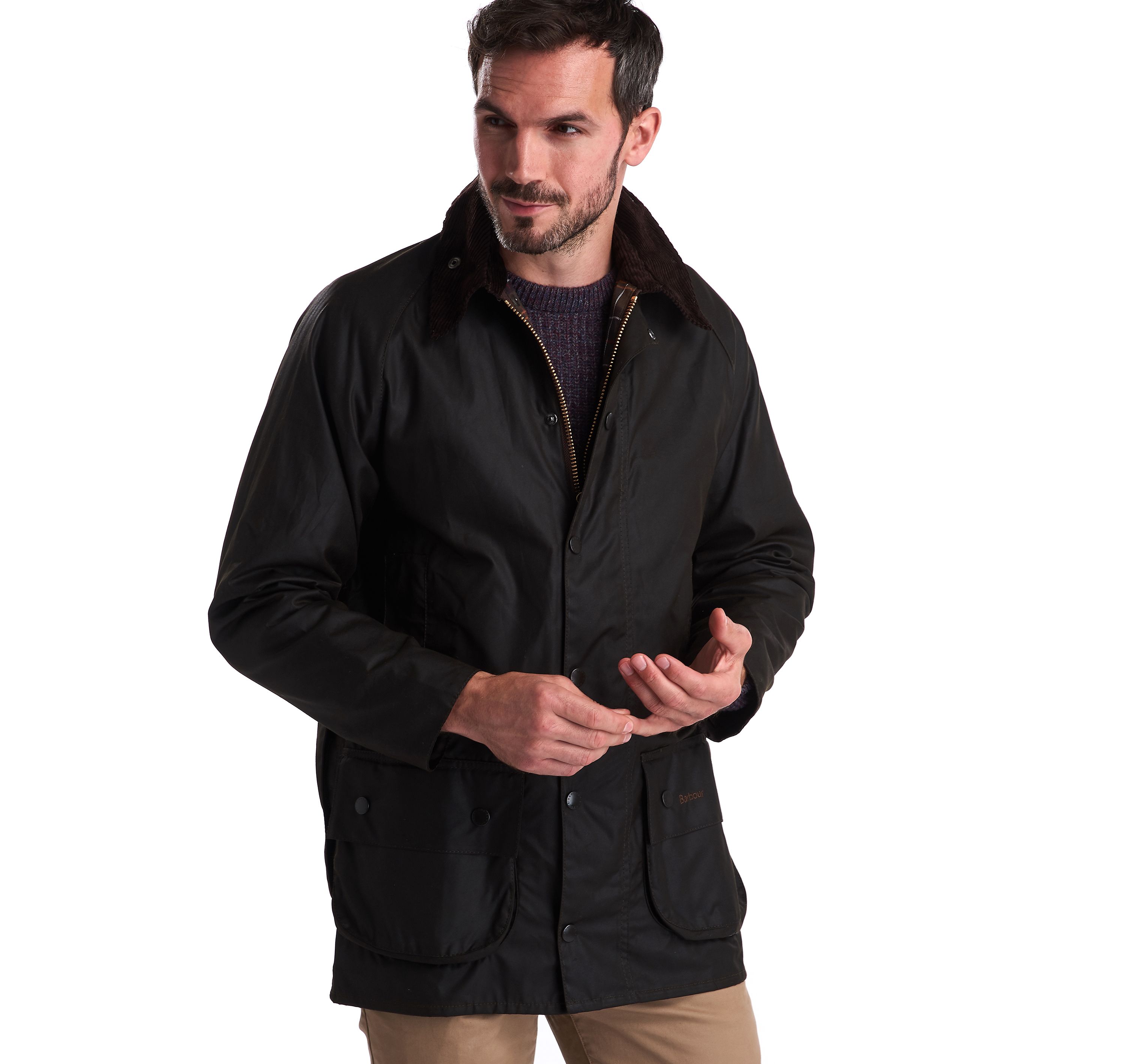 Barbour Olive Beaufort® Waxed Cotton Jacket