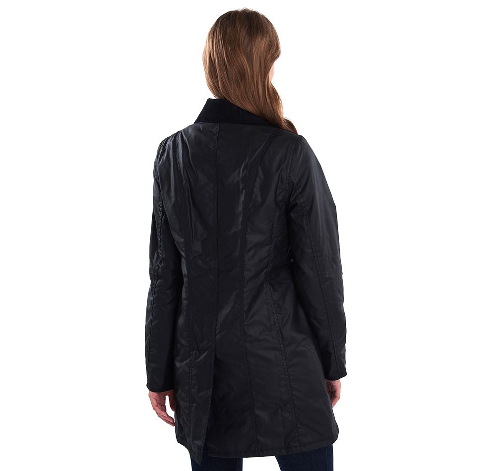 Barbour Black Belsay Waxed Cotton Jacket (Ladies)