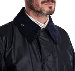 Barbour Navy Border Waxed Cotton Jacket Shepherd Woodward Ltd