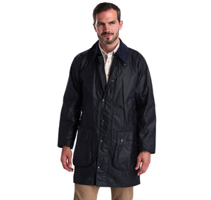 Barbour Navy Border Waxed Cotton Jacket Shepherd Woodward Ltd