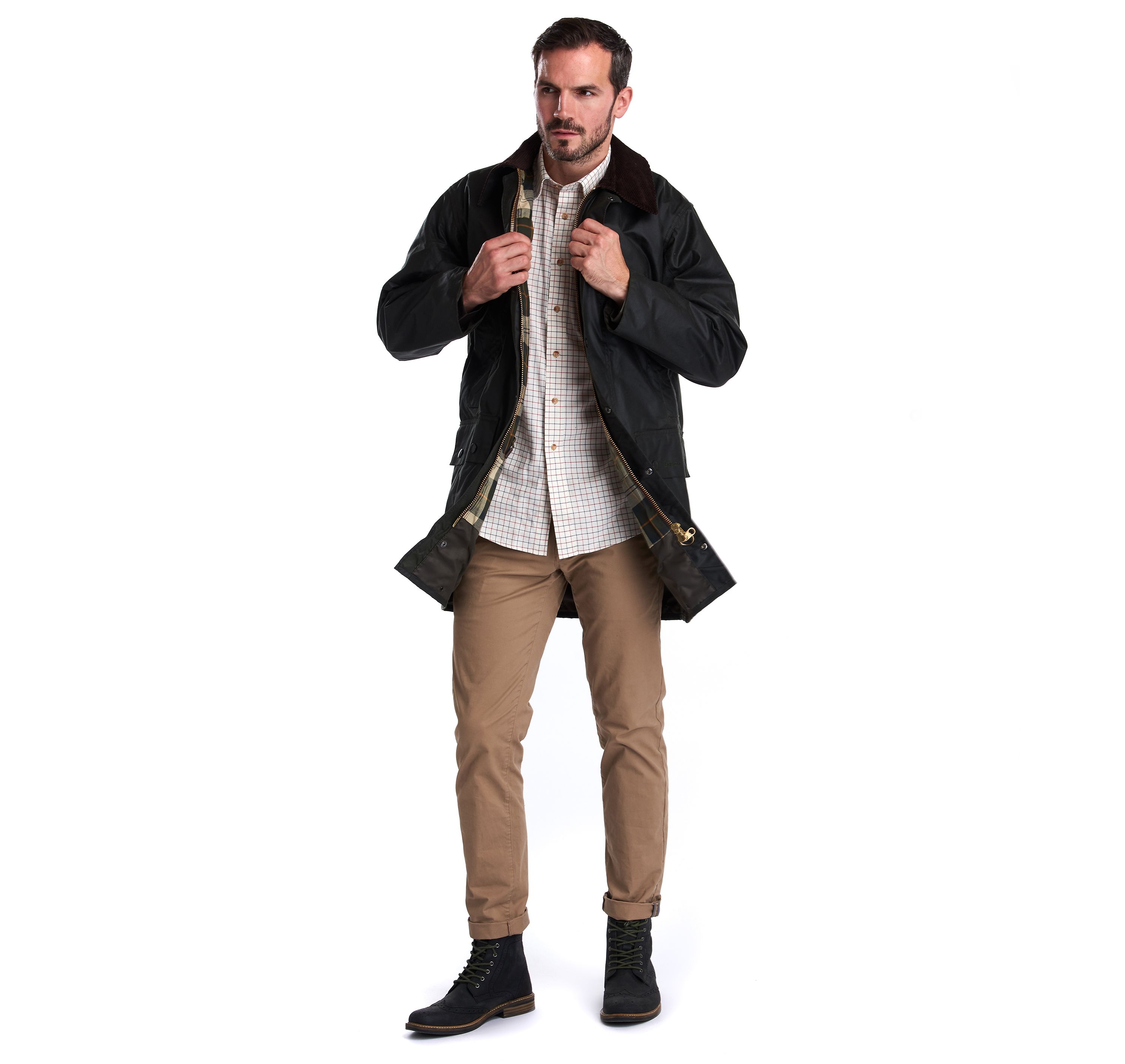 (3 Royal Warrants) Barbour Sage Border® Waxed Cotton Jacket