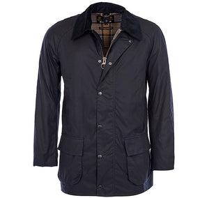 (3 Royal Warrants) Barbour Navy Bristol Waxed Cotton Jacket