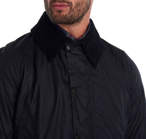(3 Royal Warrants) Barbour Navy Bristol Waxed Cotton Jacket
