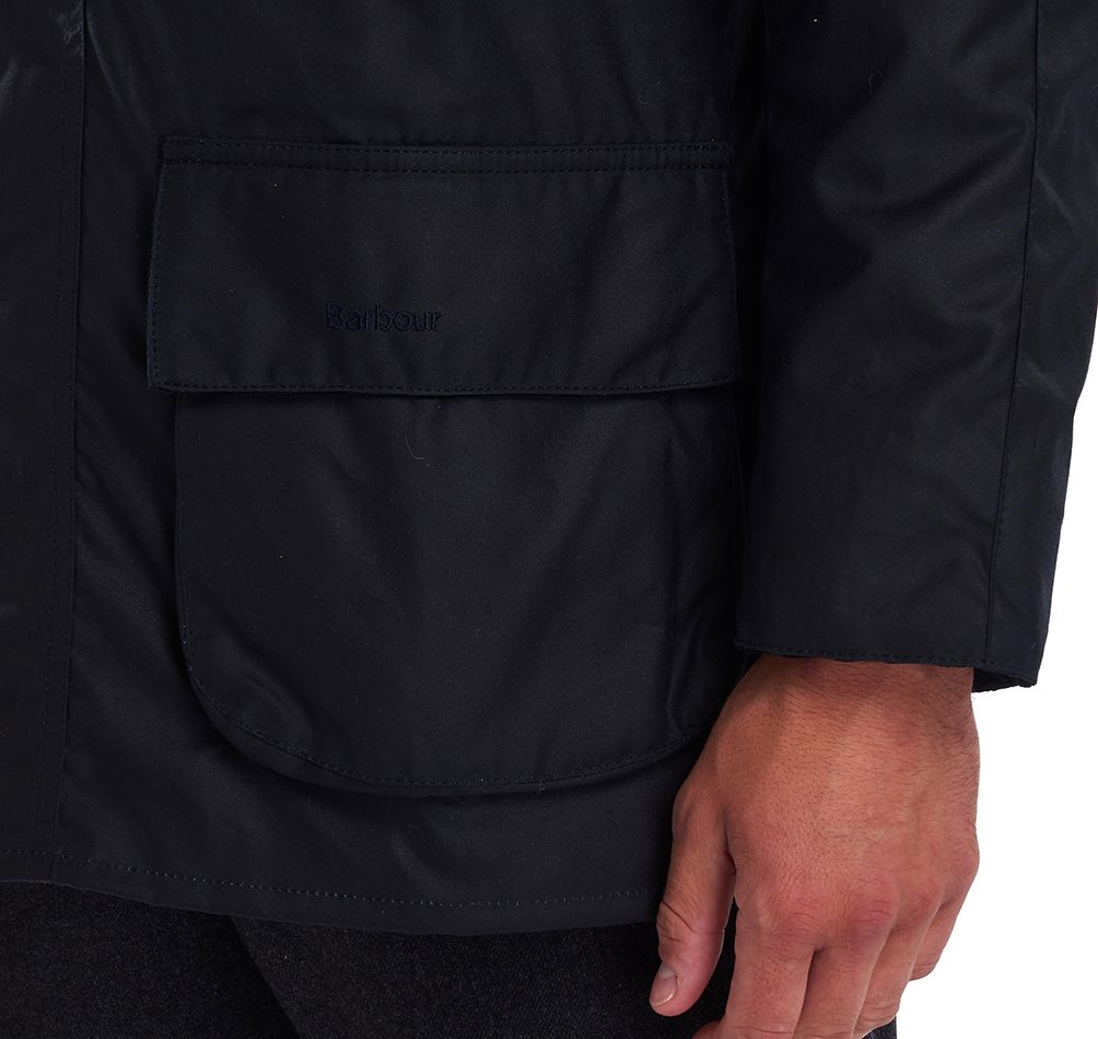 (3 Royal Warrants) Barbour Navy Bristol Waxed Cotton Jacket