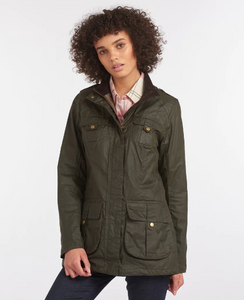 Olive Lightweight Defence Waxed Cotton Jacket (Ladies)