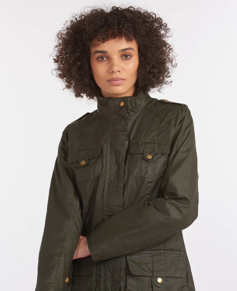 Olive Lightweight Defence Waxed Cotton Jacket (Ladies)
