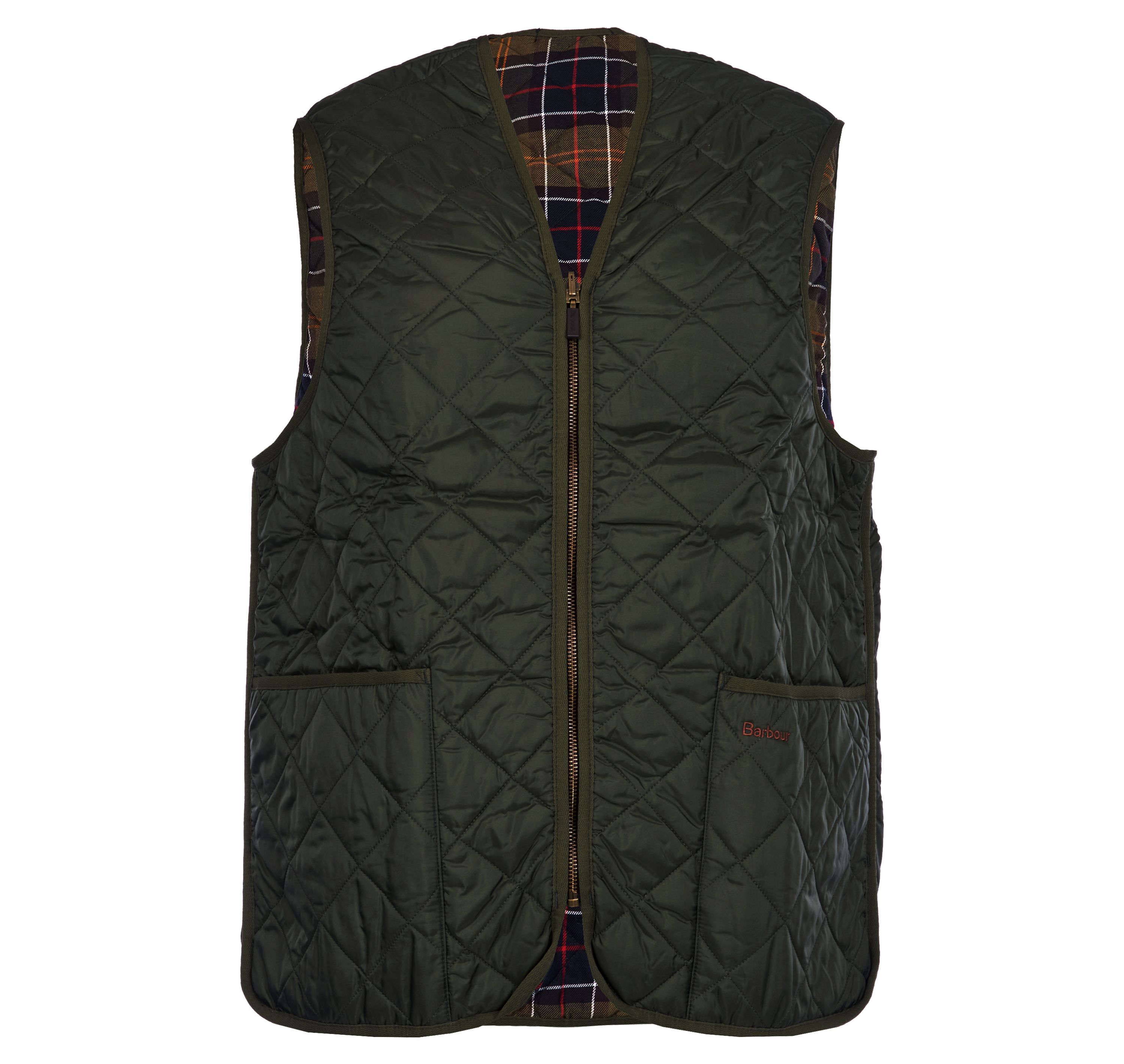 Barbour Olive Quilted Waistcoat/ZIP-IN Liner