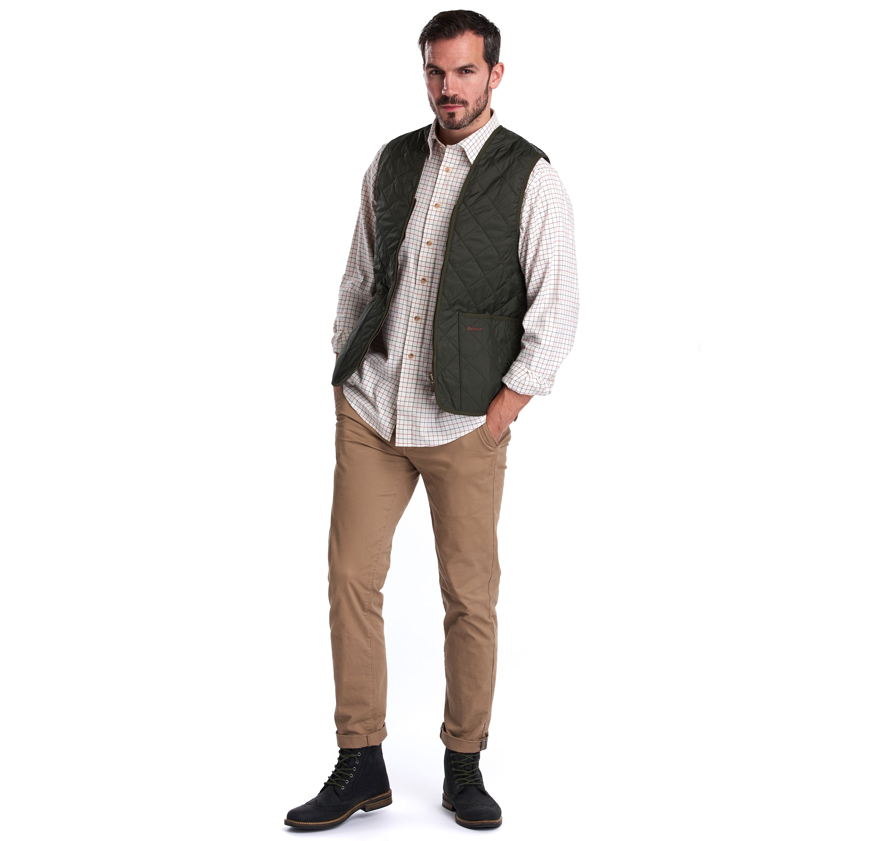 Barbour Olive Quilted Waistcoat/ZIP-IN Liner