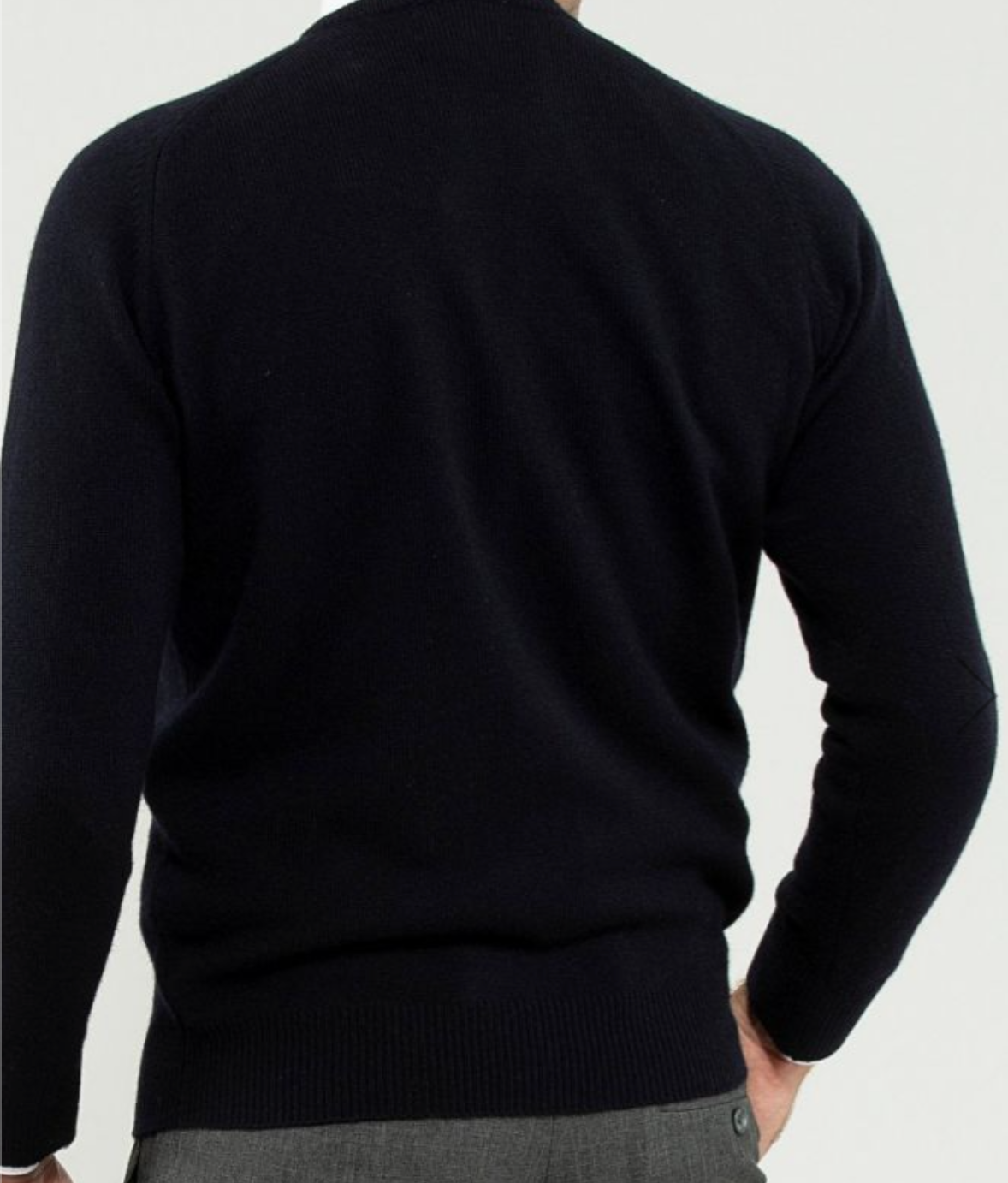 Alan Paine Sweater - Navy Dorset Lambswool Saddle Shoulder Crew Neck Sweater - Classic Fit