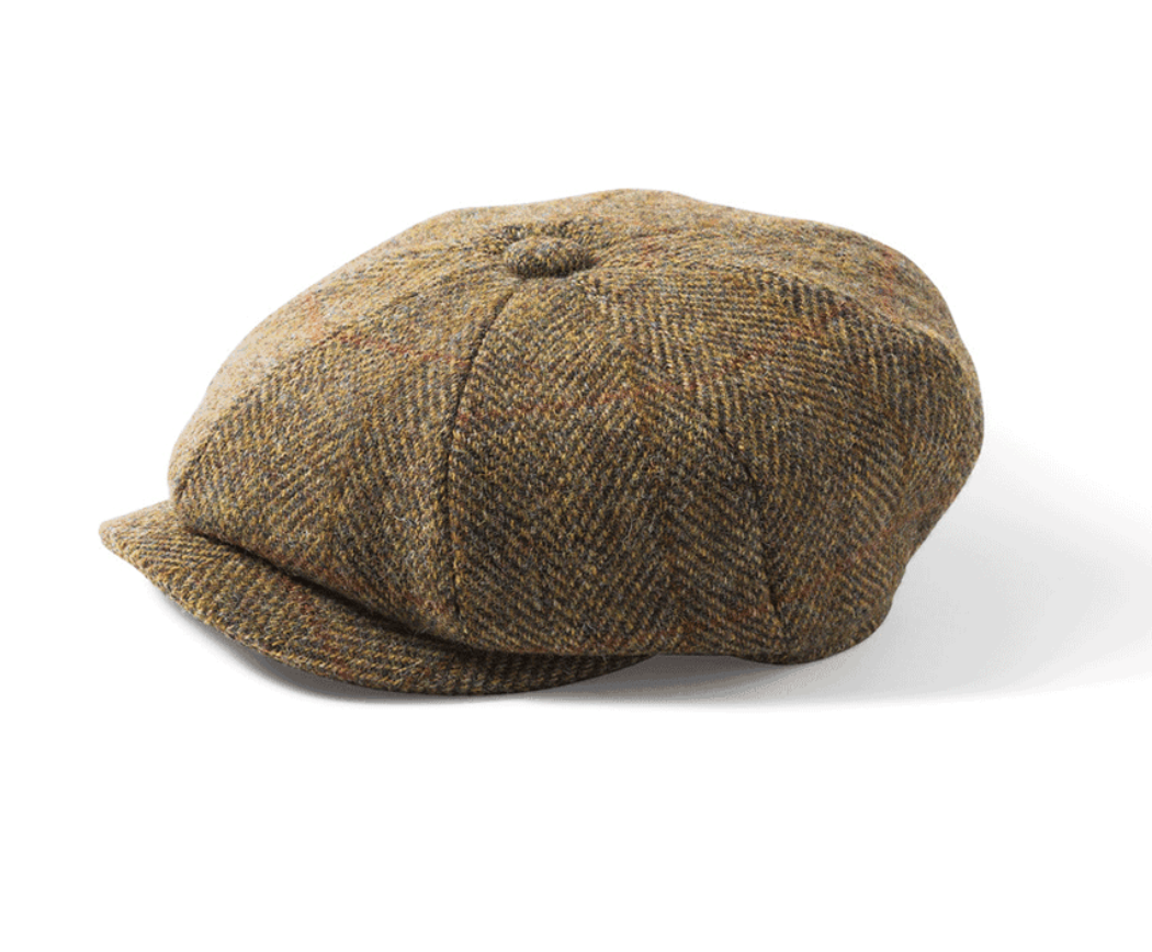 Brown 8 Piece Baker Boy Cap - Failsworth Harris Tweed Carloway 2013