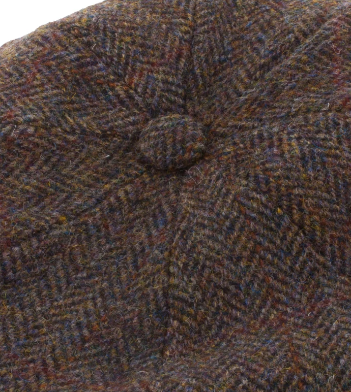 Green 8 piece Baker Boy cap  - Failsworth Harris Tweed Carloway 2013