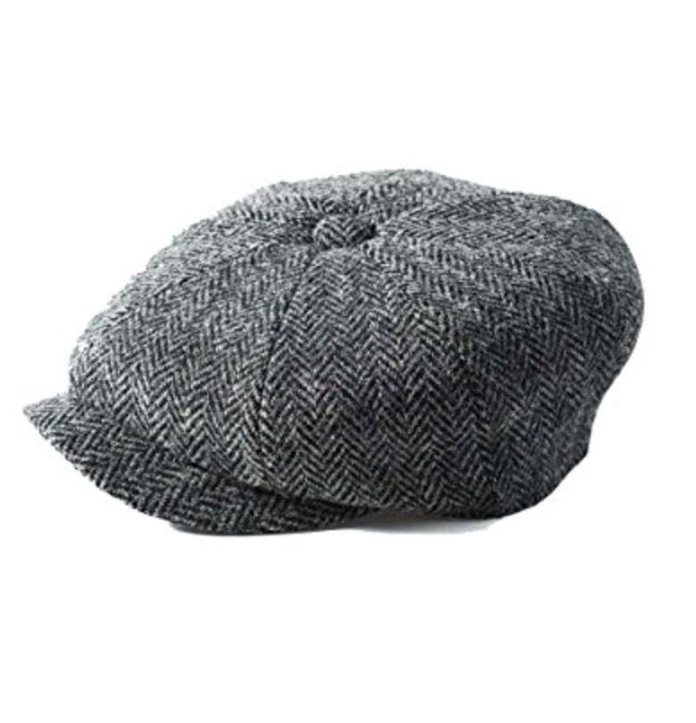 Grey 8 piece Baker Boy cap - Failsworth Harris Tweed Carloway 4615