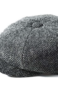 Grey 8 piece Baker Boy cap - Failsworth Harris Tweed Carloway 4615