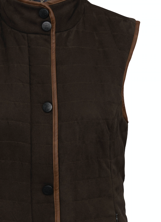 Alan Paine Felwell Quilted Waistcoat in Olive (Ladies)