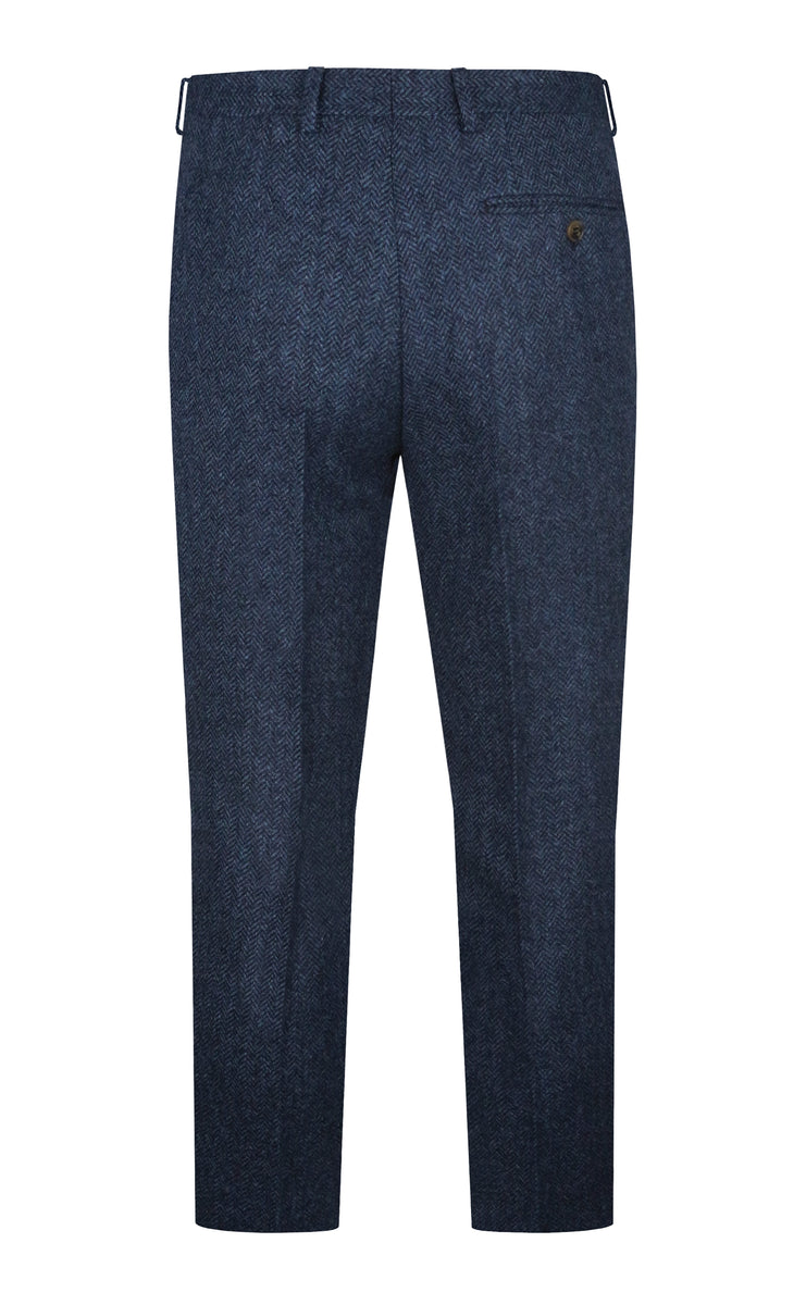 Torre Blue Herringbone Trousers Graf 320 Shepherd & Woodward Ltd